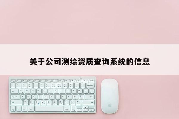 关于公司测绘资质查询系统的信息