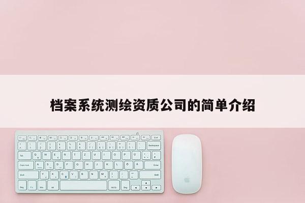 档案系统测绘资质公司的简单介绍