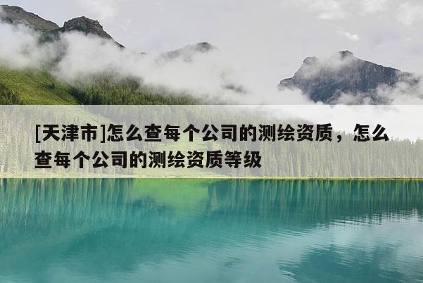 [天津市]怎么查每个公司的测绘资质，怎么查每个公司的测绘资质等级