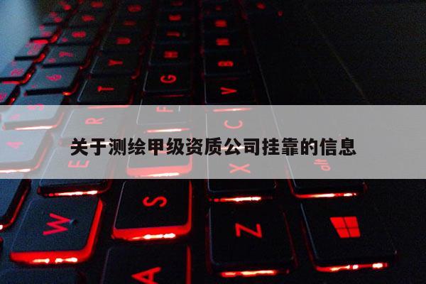 关于测绘甲级资质公司挂靠的信息