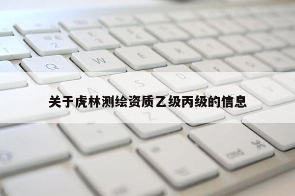 关于虎林测绘资质乙级丙级的信息